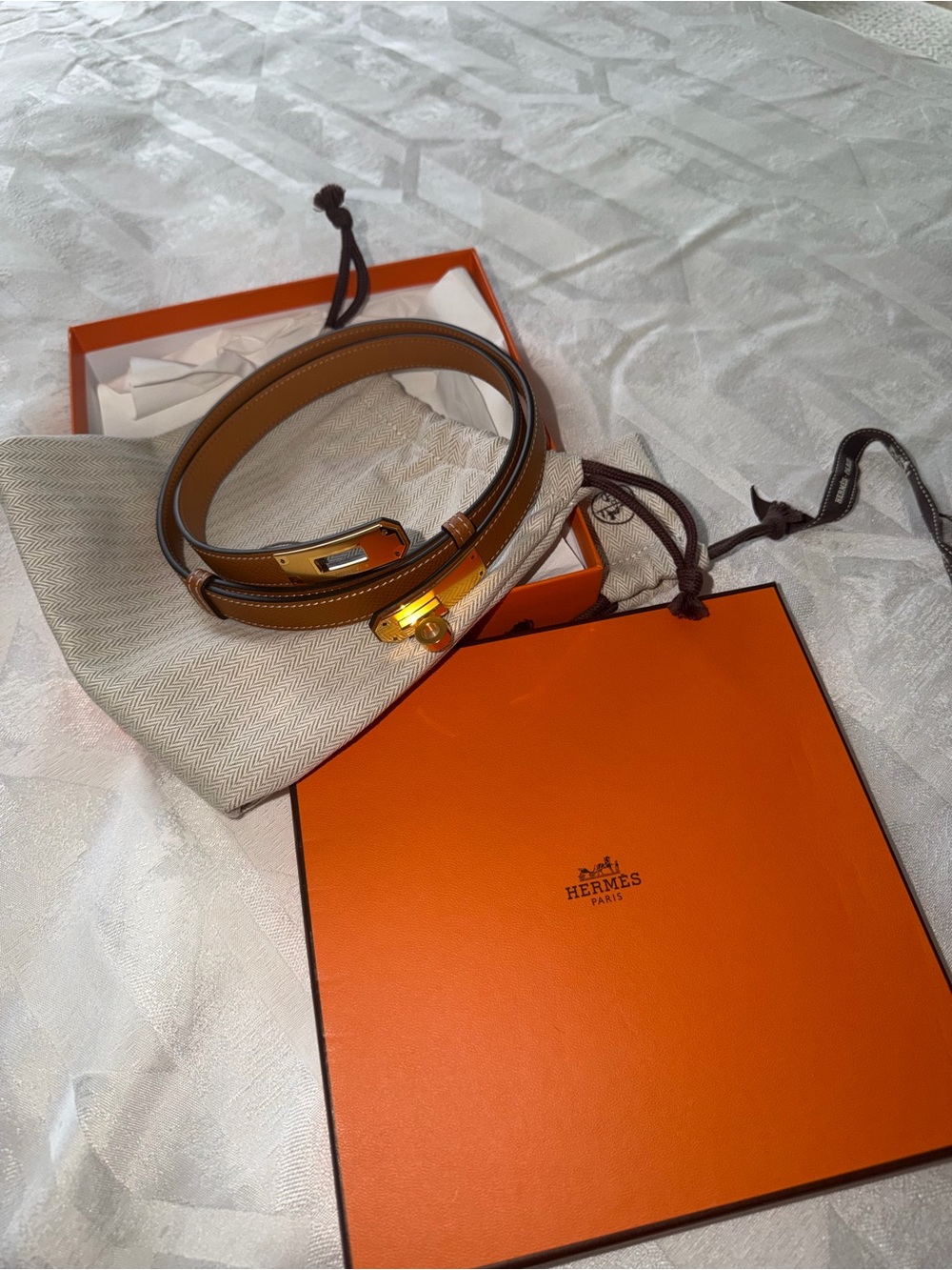 Hermes Tan with Gold Hardware Belt